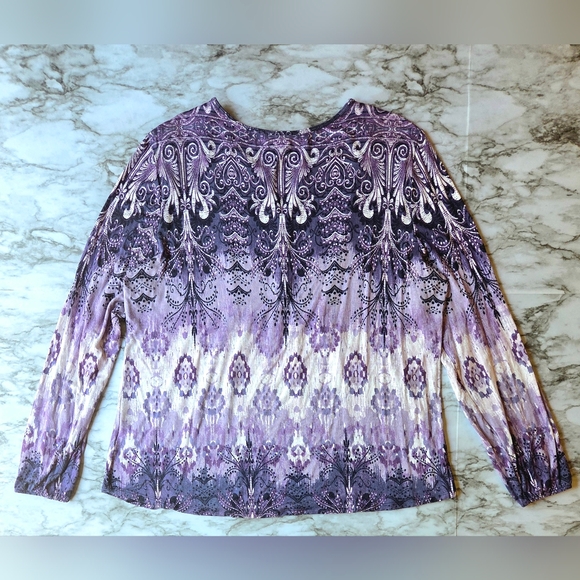 Dress Barn Purple And White Women's Top - Picture 7 of 8